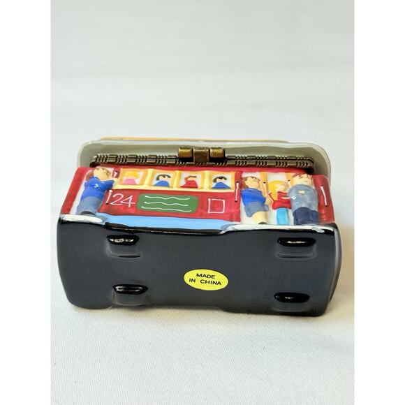 Powell & Hyde San Francisco Cable Car Ceramic Trinket Box with Trinket 2”x3” - Picture 9 of 9